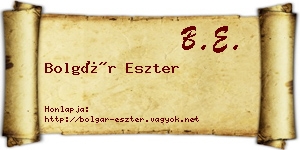 Bolgár Eszter névjegykártya